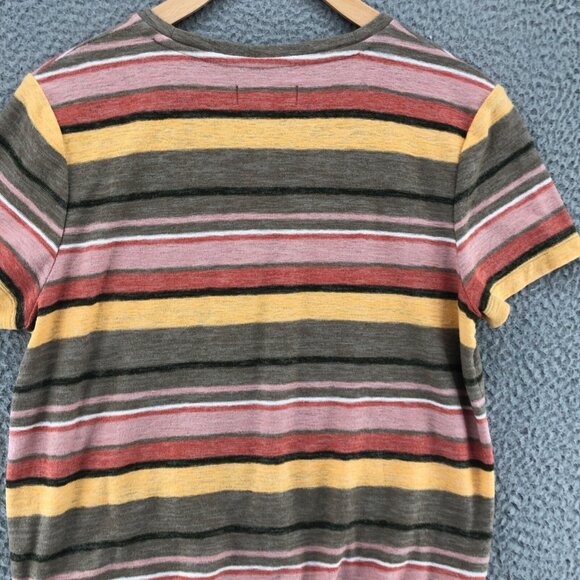 Madewell Shirt Womens Medium TeXTURE & THREAD Multicolor Stripe Tied Front Tee - Picture 4 of 10
